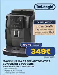 De Longhi - Macchina Da Caffè Automatica Con Grani E Polvere Magnifica Star ECAM 220.22GB