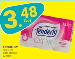 Tenderly - Pink 2 Veli Carta Igienica 12 Rotoli
