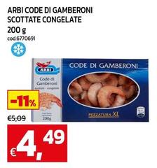 Arbi - Code Di Gamberoni Scottate Congelate Arbi - Code Di Gamberoni Scottate Congelate