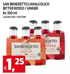 San Benedetto -  L'analcolico Bitter Rosso/ Ginger