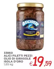 L'Isola D'Oro - Alici Filetti Pezzi Olio Di Girasole
