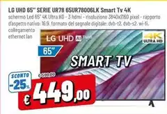 LG - 65UR78006LK 65" Serie TV 165,9 cm (65") 4K Ultra HD Smart TV Wi-Fi Nero