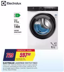 Electrolux - EW7F411BG3 Lavatrice Caricamento Frontale 729 L EW Cirio A Bianco