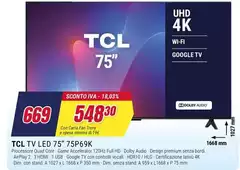 TCL - Tv Led 75" 75P69K