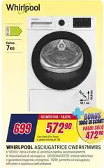 Whirlpool - Asciugatrice CWD47MWS