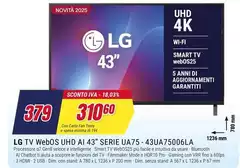 LG - Tv Webos Uhd Ai 43" Serie Ua75 - 43UA75006LA