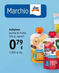Babylove - Purea Di Mela, Fragola E Mirtilli Senza Zuccheri Aggiunti 100 G