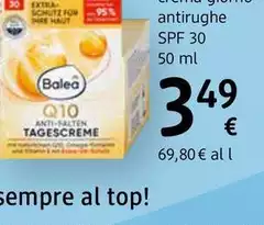 Balea - Q10 Crema Giorno Rassodante E Anti-Rughe Spf 30 50 Ml