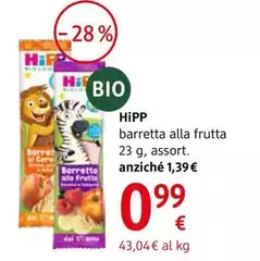Hipp - Barretta Alla Frutta 23 G, Assort.