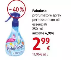Fabuloso - Fresco Mattino Profumatore Spray Per Tessuti A Base Di Acqua E Oli Essenziali 250 Ml