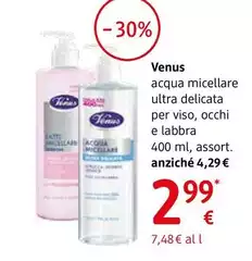 Venus - Acqua Micellare Ultra Delicata Per Viso, Occhi E Labbra 400 Ml, Assort.