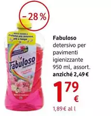 Fabuloso - Detersivo Per Pavimenti Igienizzante E Delicato Fragranza Floreale 950 Ml