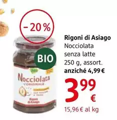 Rigoni Di Asiago - Nocciolata Crema Al Cacao E Nocciole Senza Latte 250 G