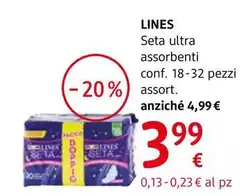 Lines - Seta Ultra Assorbenti 18 - 32 Pezzi, Assort.