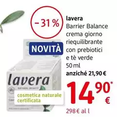 Lavera - Crema Giorno Riequilibrante Con Prebiotici E Tè Verde 50 Ml