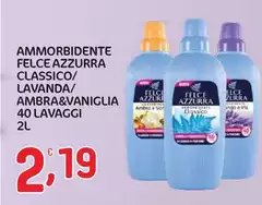 Felce Azzurra - Ammorbidente Classico/Lavanda/Ambra&Vaniglia 40 Lavaggi