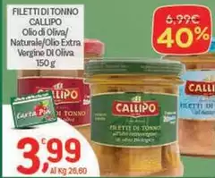 Callipo - Filetti Di Tonno Olio Di Oliva/Naturale/Olio Extra Vergine Di Oliva