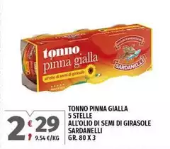 Sardanelli - Tonno Pinna Gialla 5 Stelle All'Olio Di Semi Di Girasole
