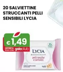 Lycia - 20 Salviettine Struccanti Pelli Sensibili 