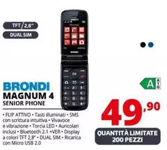 Brondi - MAGNUM 4 7,11 Cm (2.8") Bianco Telefono Cellulare Basico