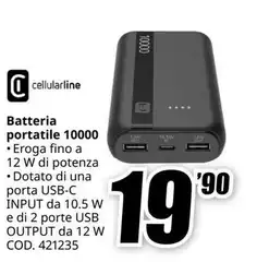 Cellularline - Batteria portatile 10000