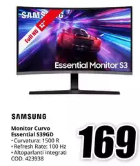 Samsung - Monitor Curvo Essential S39CG