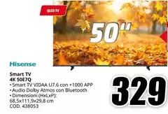 Hisense - Smart Tv 4k 50E70