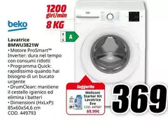 Beko - BmwU32821W Lavatrice Caricamento Frontale 8 Kg 1200 Giri/min Bianco
