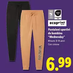 Ecoprint - Pantaloni Sportivi Da Bambina "Wednesday"