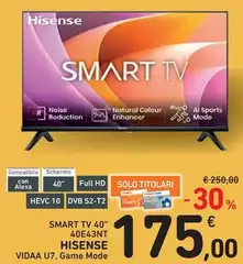 Hisense - Smart Tv 40" 40E43NT