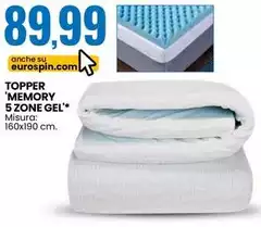 Misura - Topper Memory 5 Zone Gel