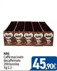 Hag - Caffè Macinato Decaffeinato 200 Bustine