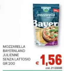 Bayernland - Mozzarella Bayerland Julienne Senza Lattosio