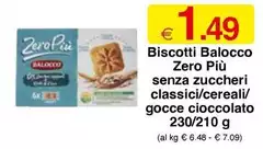 Balocco - Biscotti  Zero Più Senza Zuccheri Classici/Cereali/Gocce Cioccolato