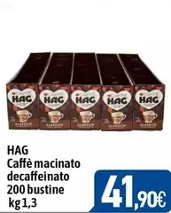 Hag - Caffè Macinato Decaffeinato 200 Bustine