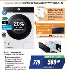 Samsung - Lavatrice 1400 Giri Biebook AI Ecodosatore WW90DBTUR4GGE