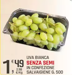 Semi - Uva Bianca Senza  In Confezione Salvaigiene G.