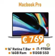 16" Retina T.bar 16gb Ram 512gb Ssd