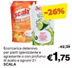 Scala - Ecoricarica Detersivo Per Piatti Igienizzante E Sgrassante O Con Profumo Di Aceto E Agrumi