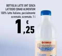 Conad - Bottiglia Latte UHT Senza Lattosio Alimentum