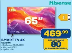 Hisense - Smart Tv 4K 65A69N
