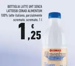 Conad - Bottiglia Latte UHT Senza Lattosio Alimentum