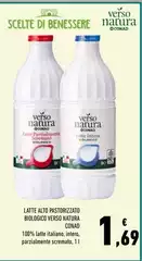 Benessere - Latte Alto Pastorizzato Biologico Verso Natura