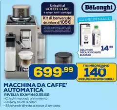 De Longhi - Macchina Da Caffe' Automatica Rivelia EXAM440.55.BG De Longhi - Macchina Da Caffe' Automatica Rivelia EXAM440.55.BG