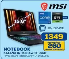 Msi - Katana 15 Hx B14WFK-0751T