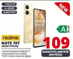 Realme - Note 70T Smartphone