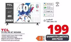 TCL - S54 Serie Smart TV Full HD 40" 40S5400A, HDR 10, Dolby Audio, Multisound, Android TV