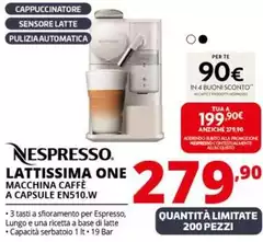 Nespresso - Lattissima One Macchina Caffè A Capsule EN510.W