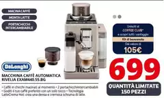 De Longhi - Macchina Caffè Automatica Rivella EXAM440.55.BG