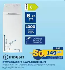 Indesit - BTWL60400IT Lavatrice Slim